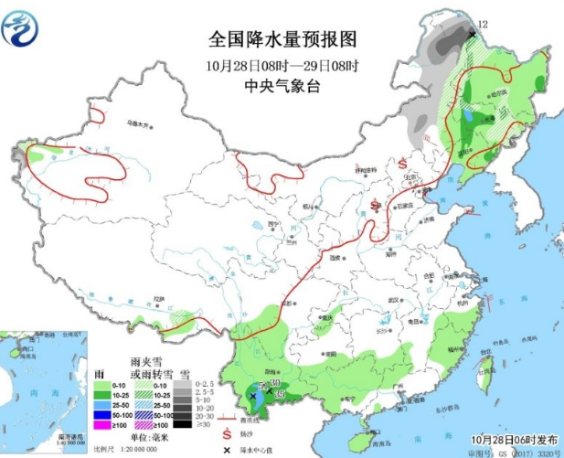 预计今明两天 冷空气影响华北、东北等地带来大风降温天气